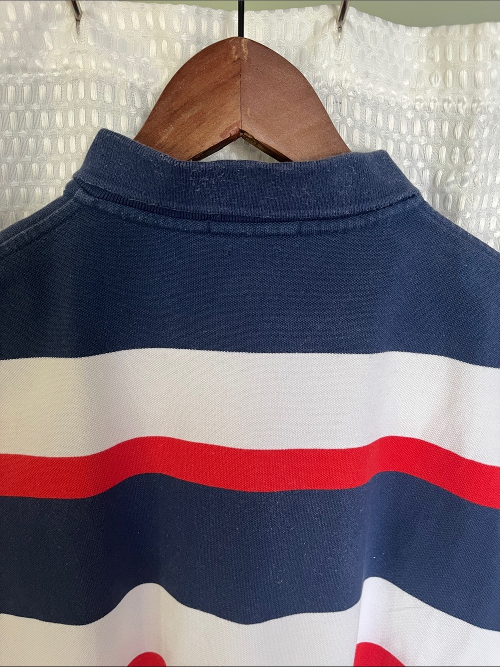Polo Ralph Lauren Classic Fit Rugby Stripe Polo Shirt XL Red White Blue Cotton - Picture 7 of 7